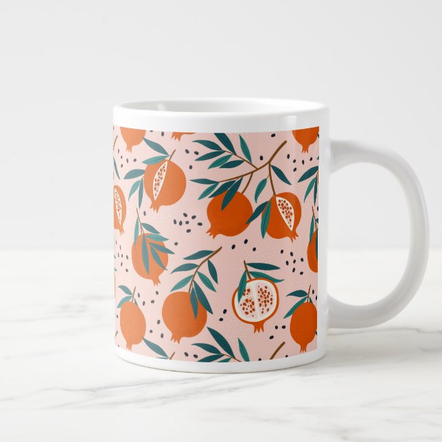 Colourful Pomegranate Pattern Large Coffee Mug (Right)