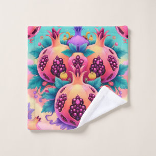 Colourful Pomegranate Wash Cloth