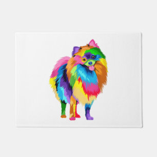 Colourful Pomeranian Artwork - Dog Lover Animal Br Doormat