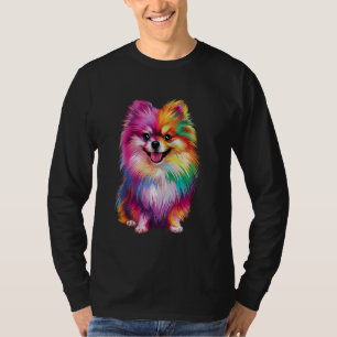 Colourful Pomeranian Artwork Dog Lover Animal Bree T-Shirt