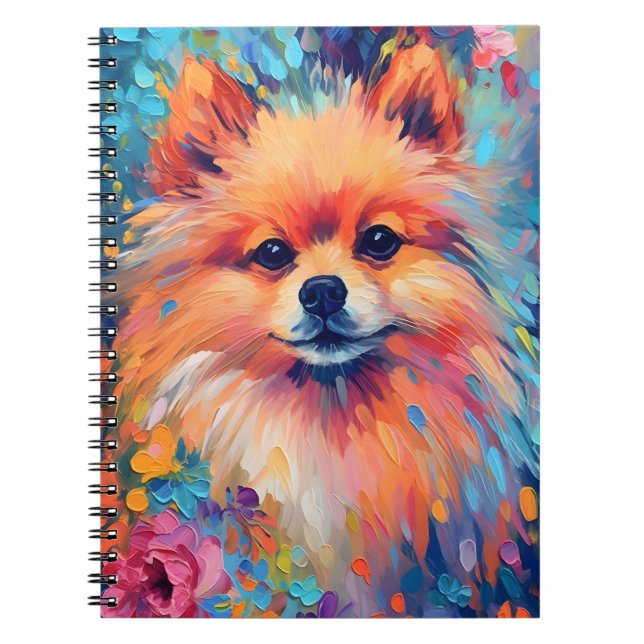 Colourful Pomeranian Notebook (Front)