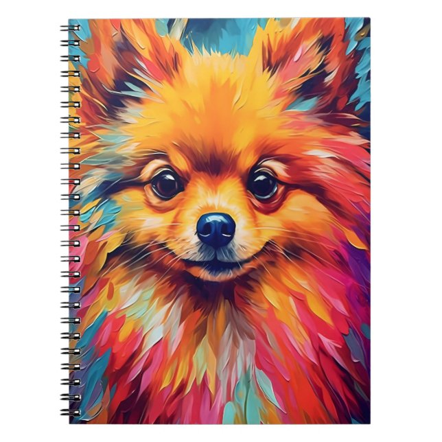 Colourful Pomeranian Notebook (Front)