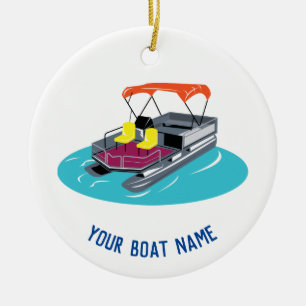 Colourful Pontoon Boat Ornament
