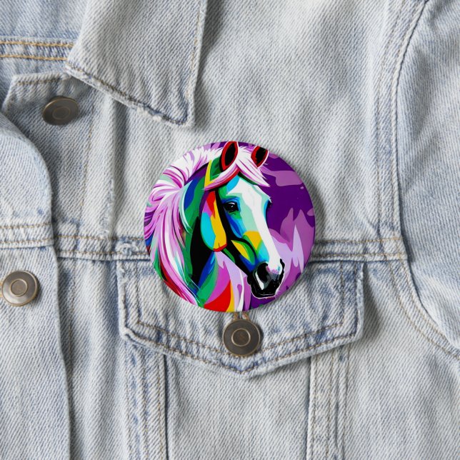 Colourful Pony 7.5 Cm Round Badge (In Situ)