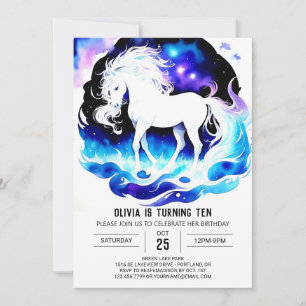 Colourful Pony Delight Birthday Invitation