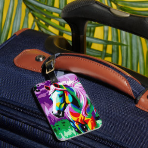 Colourful Pony Luggage Tag