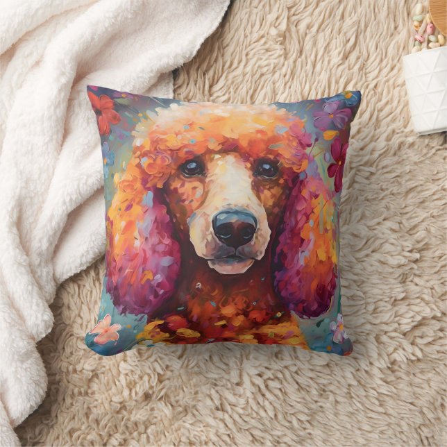 Colourful Poodle Cushion (Blanket)
