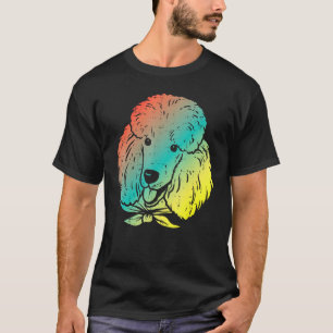 Colourful Poodle Face Art Animal Pet Dog Owner T-Shirt