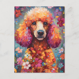 Colourful Poodle Postcard