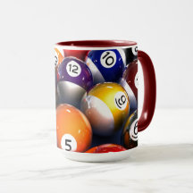 Colourful Pool Lover Billiard Balls Mug