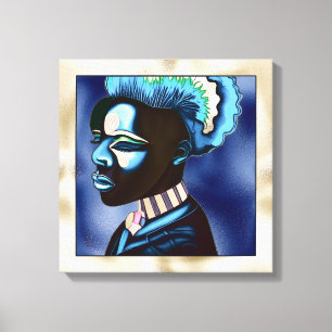 Colourful Pop Art African Man Canvas Print