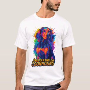 Colourful Pop Art American English Coonhound T-Shirt