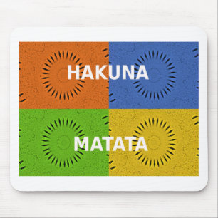 Colourful Pop Art Collage & "Hakuna Matata" Messag Mouse Pad