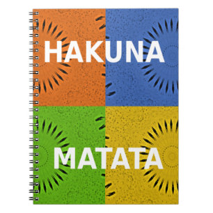 Colourful Pop Art Collage & "Hakuna Matata" Messag Notebook