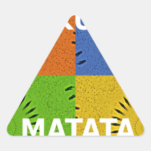 Colourful Pop Art Collage & "Hakuna Matata" Messag Triangle Sticker