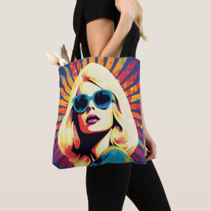 Colourful Pop Art Cool Woman Tote Bag