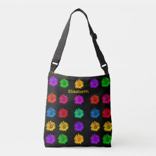 Colourful Pop Art Daisies Bright Hippie Floral Art Crossbody Bag