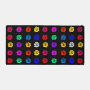 Colourful Pop Art Daisies Cute Girly Adorable Fun Desk Mat