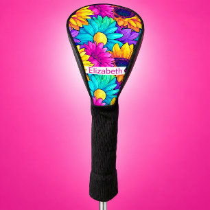 Colourful Pop Art Daisy Personalised Golf Head Cover