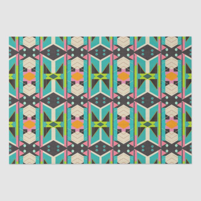 Colourful Pop Art Deco Abstract Modern Geometric Tissue Paper (Front)
