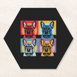 Colourful Pop Art Dog Illustration – Bold & Fun Pe Paper Coaster
