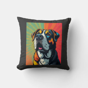 Colourful Pop Art Dog Illustration Bold & Fun Pet Cushion