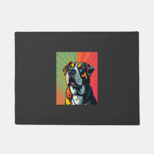 Colourful Pop Art Dog Illustration Bold & Fun Pet Doormat