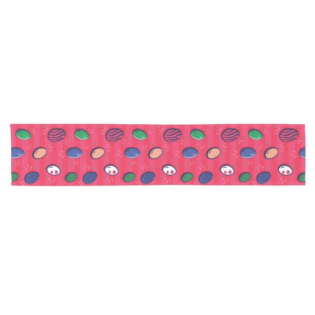Colourful Pop Art Easter Eggs Pattern Short Table Runner (Horizontal)