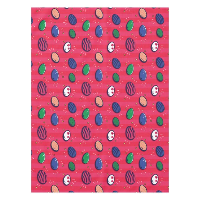 Colourful Pop Art Easter Eggs Pattern Tablecloth (Front)