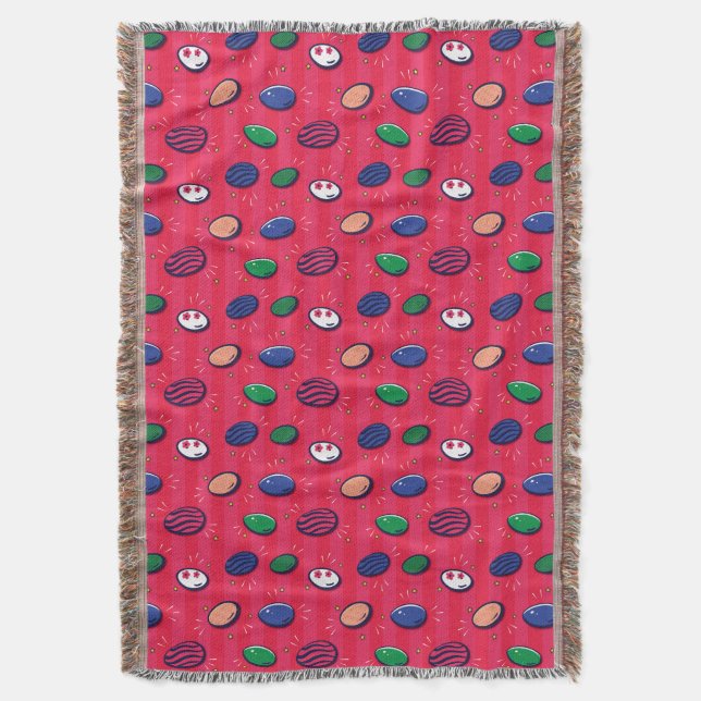 Colourful Pop Art Easter Eggs Pattern Throw Blanket (Front Vertical)