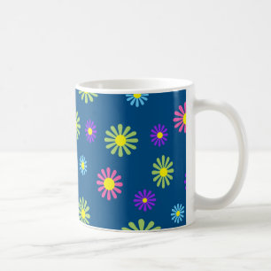 Colourful pop art flowers coffee mug