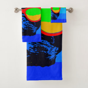 Colourful Pop Art French Bulldog Bath Towel Set