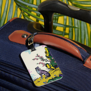 Colourful Pop Art Greyhound Asian Nature Luggage Tag