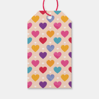 Colourful Pop Art Heart Pattern Gift Tags