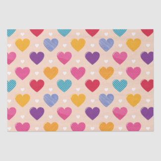 Colourful Pop Art Heart Pattern Tissue Paper