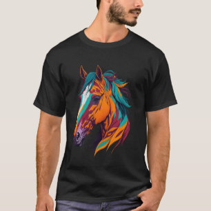 Colourful pop art Horse Lover Funny Cute Horses T-Shirt