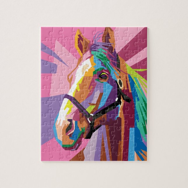 Colourful Pop Art Horse Portrait Jigsaw Puzzle (Vertical)