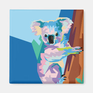 Colourful Pop Art Koala Portrait Magnet
