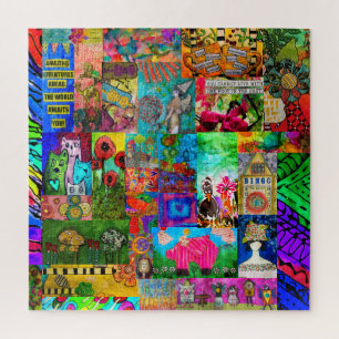 Colourful Pop Art Mixed-Media Collage Puzzle