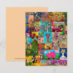 Colourful Pop Art Mixed Media Greeting Card