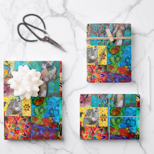 Colourful Pop Art Mixed Media Wrapping Paper
