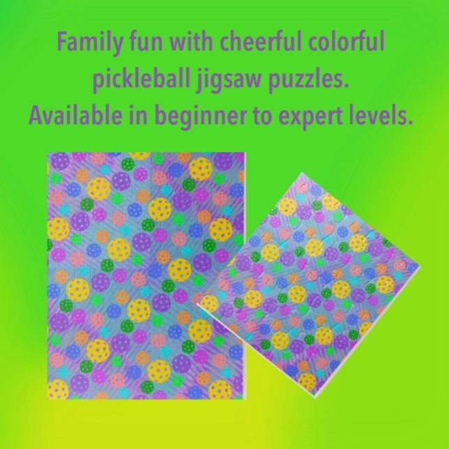 Colourful Pop Art Pickleball  Jigsaw Puzzle (Family fun time!)