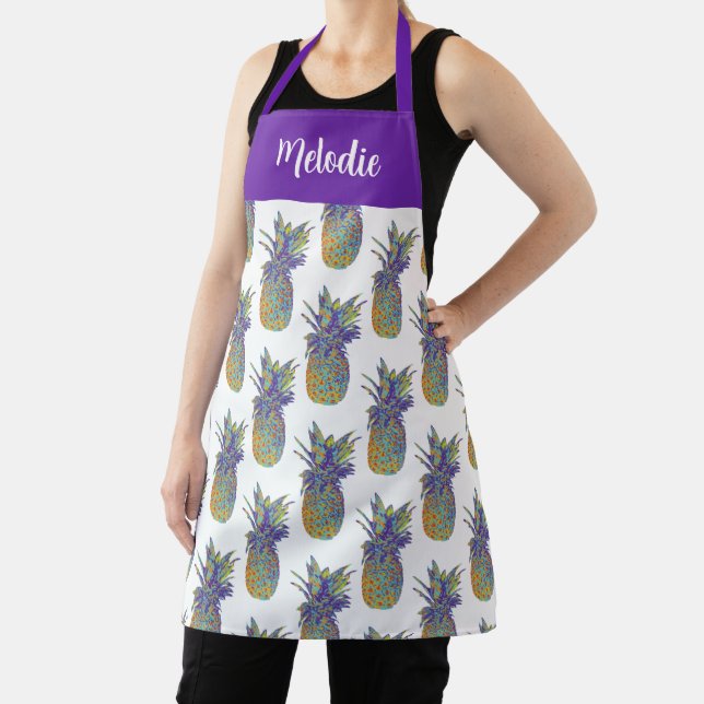 Colourful Pop Art Pineapple Fruit Design Apron (Insitu)