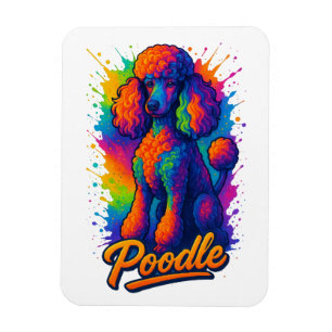 Colourful Pop Art Poodle Dog Illustration – Vibran Magnet