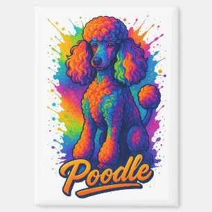 Colourful Pop Art Poodle Dog Illustration – Vibran Magnet