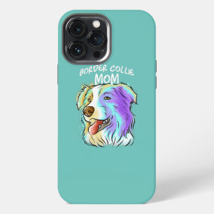 Colourful Pop Art Portrait Border Collie Dog Mum iPhone 13 Pro Max Case