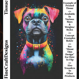 Colourful Pop Art Short Haired Dog CS6 Decoupage Tissue Paper