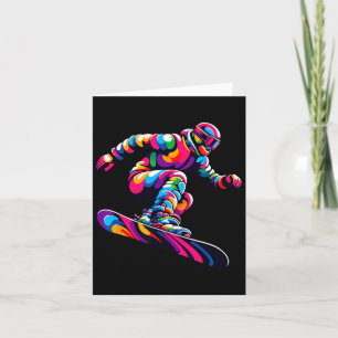 Colourful Pop Art Snowboarding Snowboard Snowboard Card
