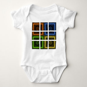 Colourful Pop Art Squares in a box Baby Bodysuit