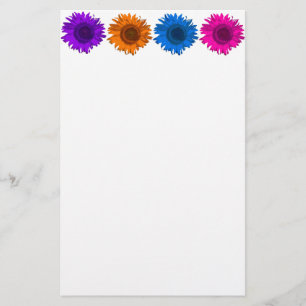 Colourful Pop Art Sunflowers Stationery